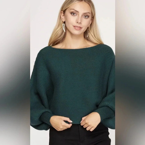 she and sky  sweater Medium Green - Picture 10 of 16